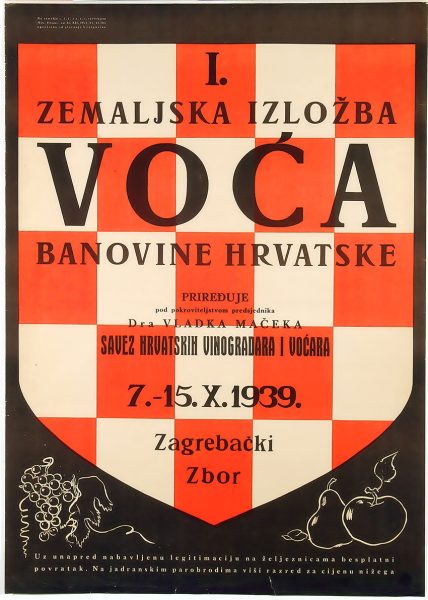I. ZEMALJSKA IZLOŽBA VOĆA BANOVINE HRVATSKE, 1939.
