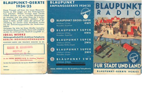 Reklama za Blaupunkt Radio 1931.-1941.