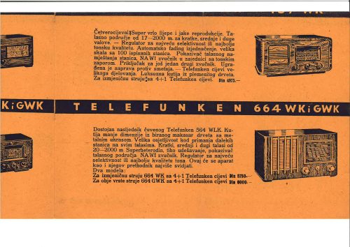 Cjenovnik Telefunken 1937.