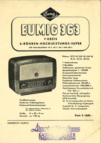 Reklama za Eumig 363