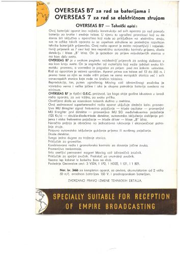 Reklama za G.E.C. Overseas B-7