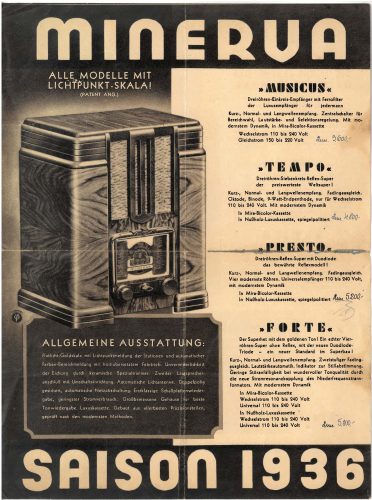 Reklama za Minervu Saison 1936.