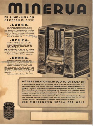 Reklama za Minervu Saison 1936.