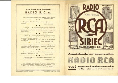 Reklama Za Radio R.C.A.