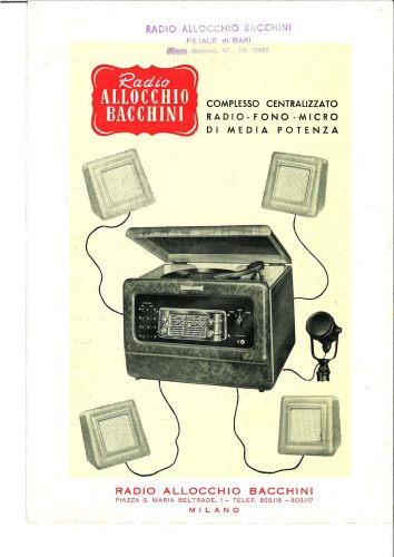 Reklama za Radio Allocchio Bacchini