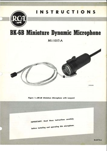 Reklama za RCA BK-6B Mikrofon