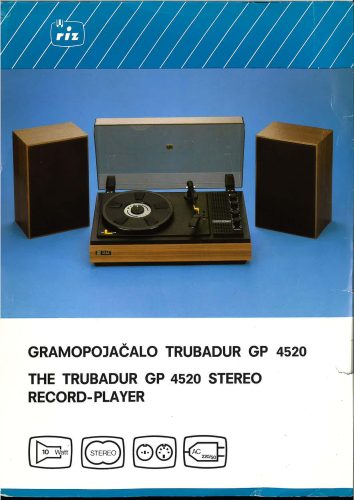 Reklama za RIZ Gramopojačalo Trubadur