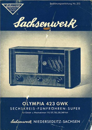 Reklama za Sachsenwerk Olympiu 423 GWK