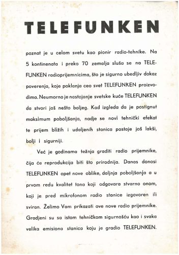Reklama za Telefunken T875, T876 i T8001