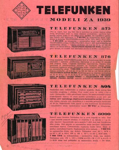 Reklama za Telefunken 1939.