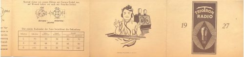 Reklama za Triotron Radio 1927.
