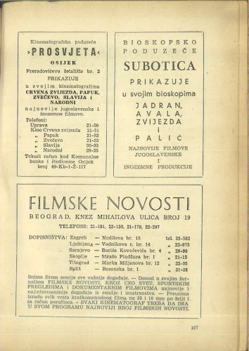 Kinematografija 1957.